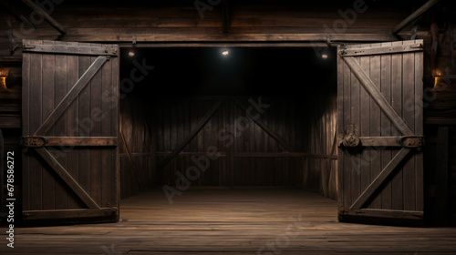 An open barn door photo