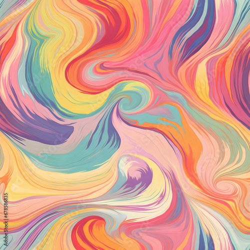 seamless abstract rainbow suminagashi marbled texture pattern