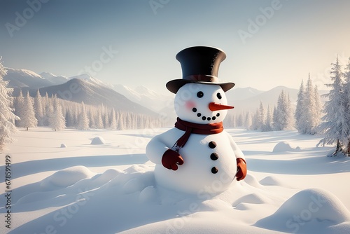 Christmas New Year festive beautiful winter snowman, background © Екатерина Переславце