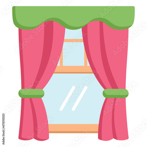 Curtain icon to close and give privacy to the window