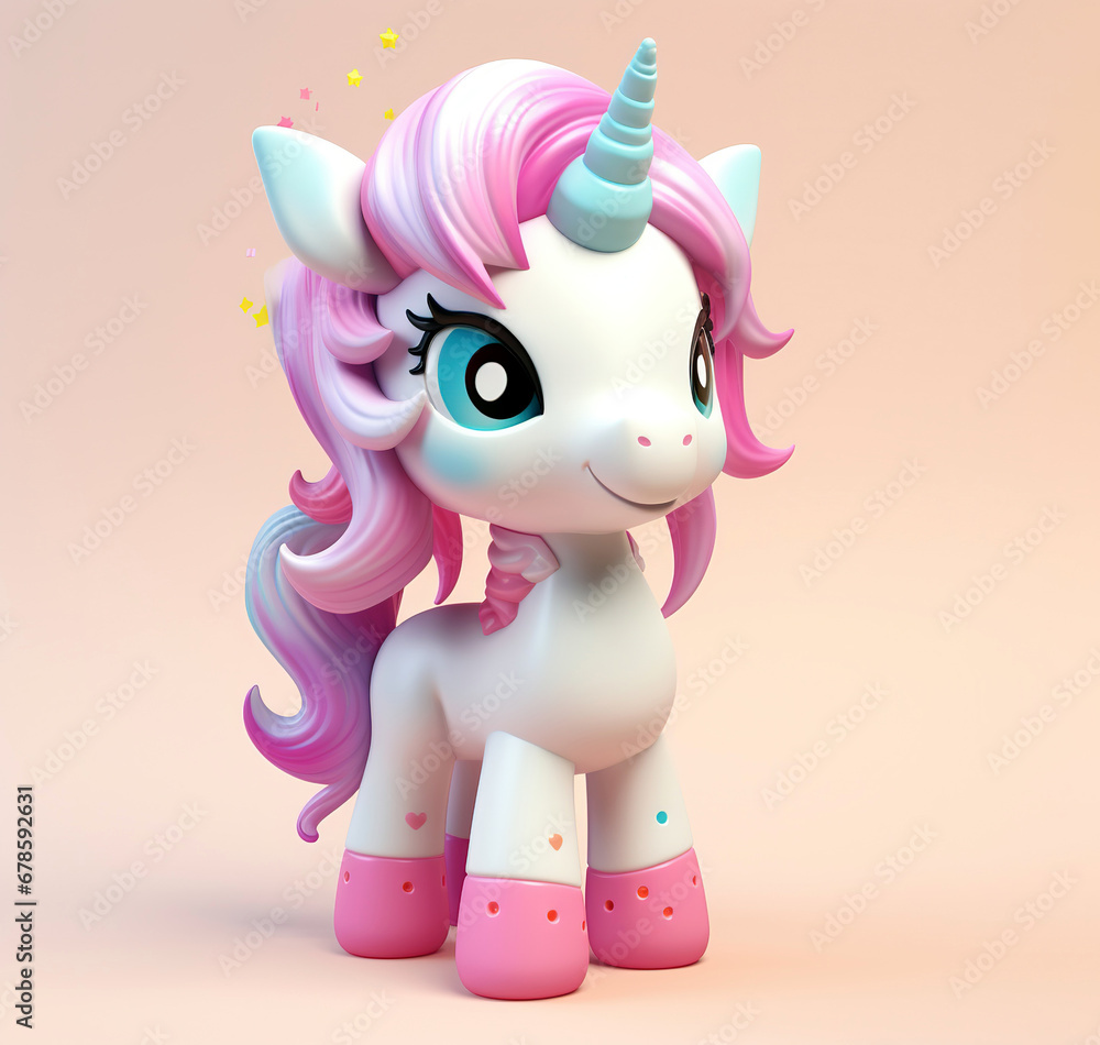 3d toy unicorn cartoon character 