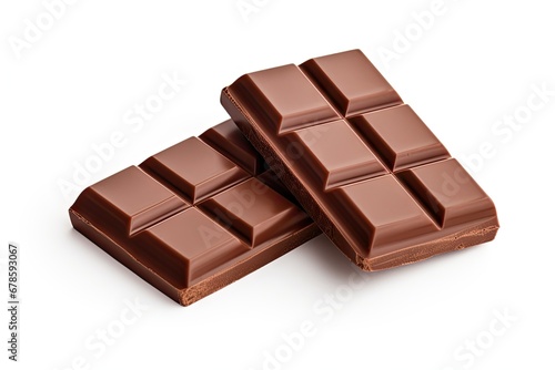 Decadent delight. Indulge in richness of dark chocolate on white background isolated. Sweet. Flavors in every bite. Bittersweet temptation