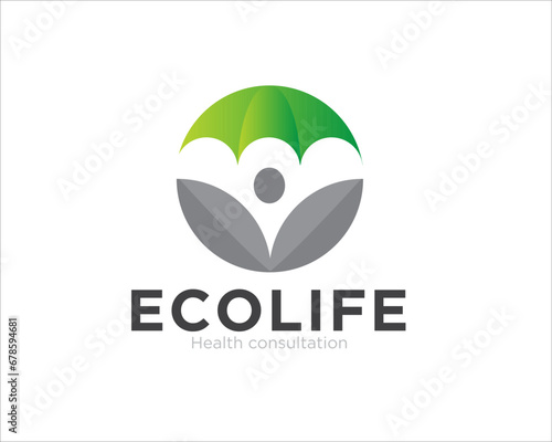 eco life insurance logo designs for medical and health protection logo