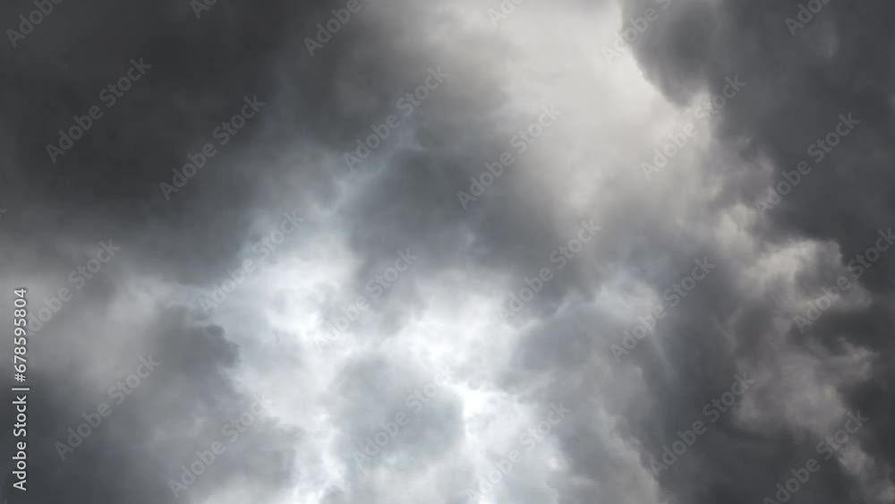 view of the Power of Thunderstorms in the Dark Clouds 4k. view of the Power of Thunderstorms in the Dark Clouds 4k.