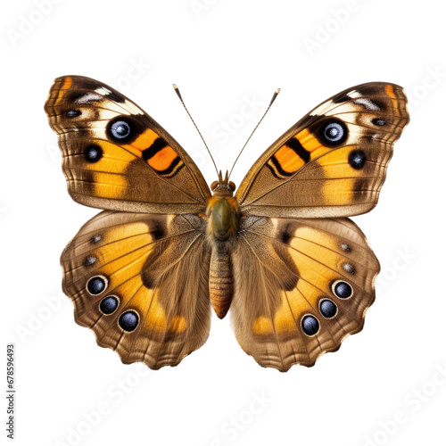 Butterfly with Patterned Wings, Isolated