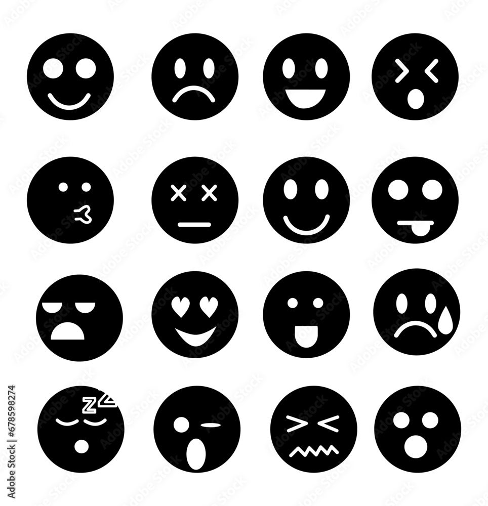 vector illustration of emoticons with various expressions vector illustration of emoticons with various expressions