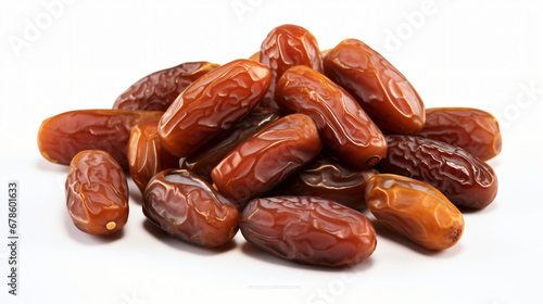 Small Pile Of Dried Dates On White Background