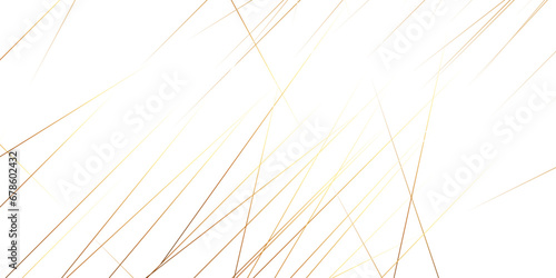 Abstract white background with golden lines, chaotic wave lines abstract background. 