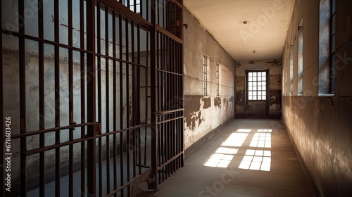 Wallpaper Mural An empty jail cell in a traditional prison. Torontodigital.ca