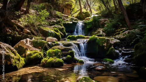 Small waterfall in the Coumarate stream Granada