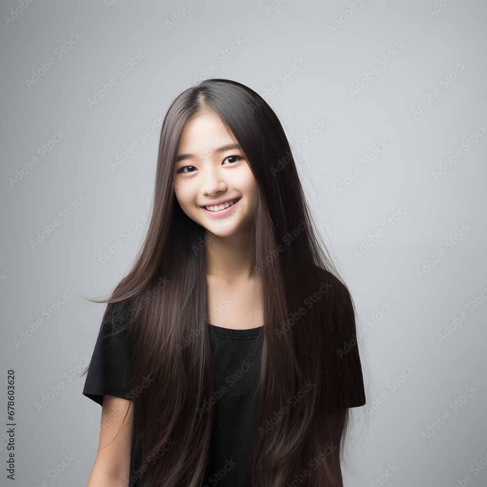 10代の微笑む美しい女性 10代の微笑む美しい女性