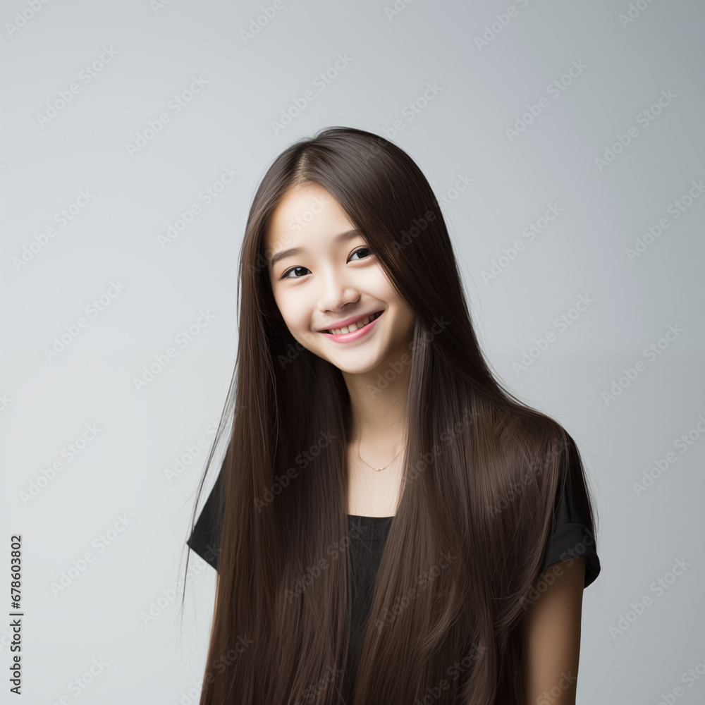 10代の微笑む美しい女性 10代の微笑む美しい女性