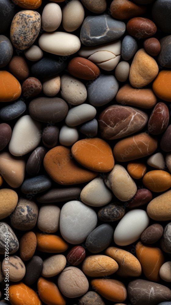 Seamless Pattern of Brown Pebbles, Pebble Stones Seamless Pattern of Brown Pebbles, Pebble Stones