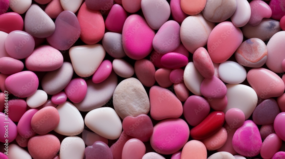 Seamless Pattern of Pink Pebbles, Pebble Stones Seamless Pattern of Pink Pebbles, Pebble Stones