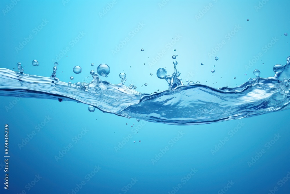 Clear blue water splashes and waves with drops. Vector liquid splash with drops. 3D element. Clear drink. Clear water falling or foaming Clear blue water splashes and waves with drops. Vector liquid splash with drops. 3D element. Clear drink. Clear water falling or foaming