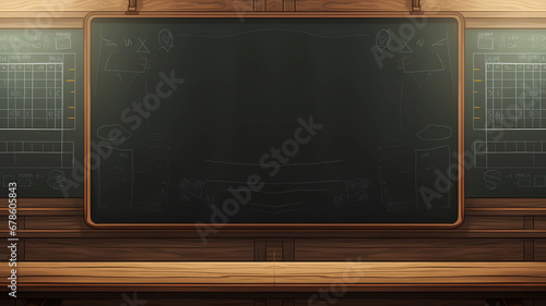 Hand drawn cartoon blackboard illustration material in classroom 