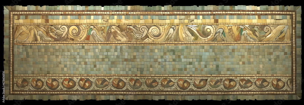Mosaic in ancient Roman style. Edited AI illustration.