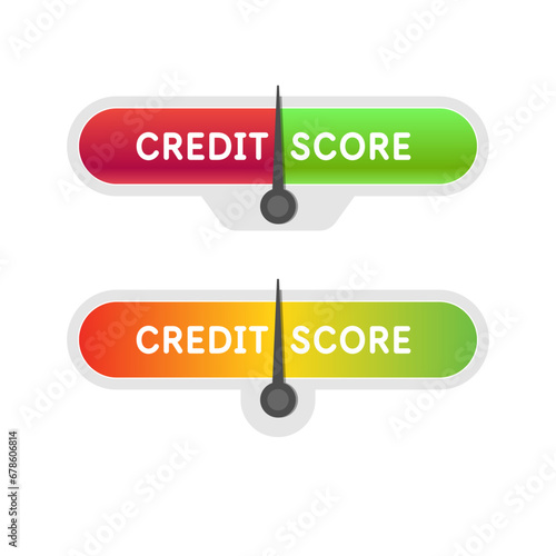 Credit rating. Indicator for measuring the level of creditworthiness. Isolated vector element.