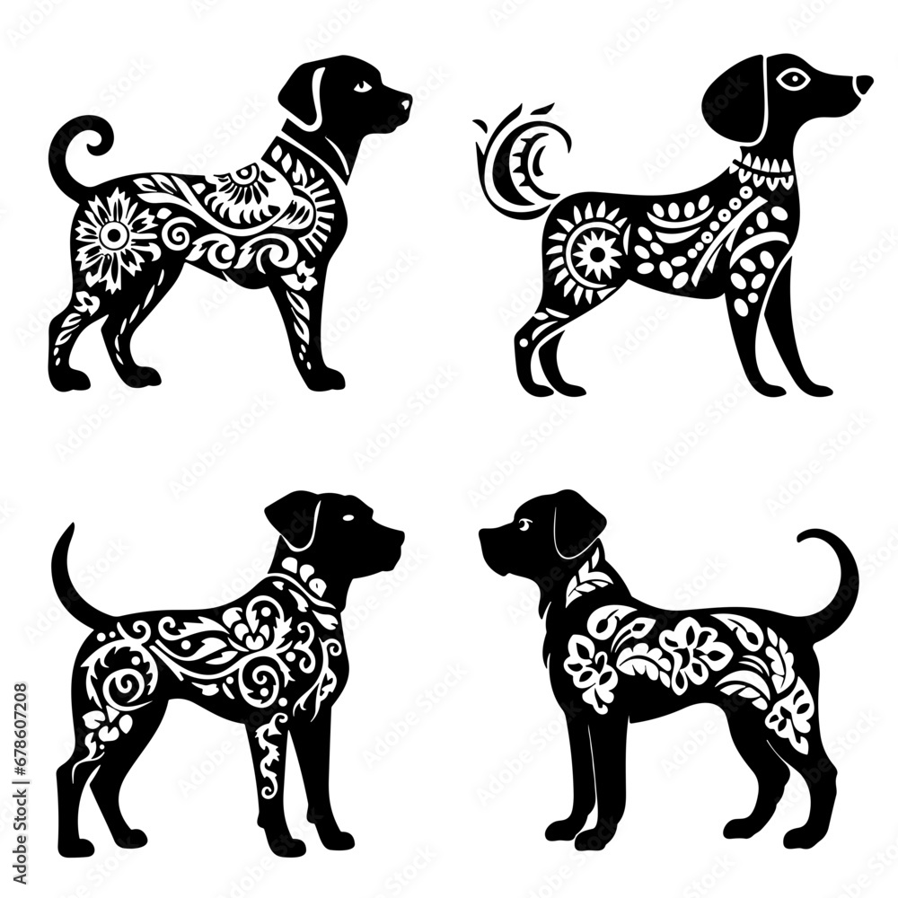 Fototapeta premium set of dogs