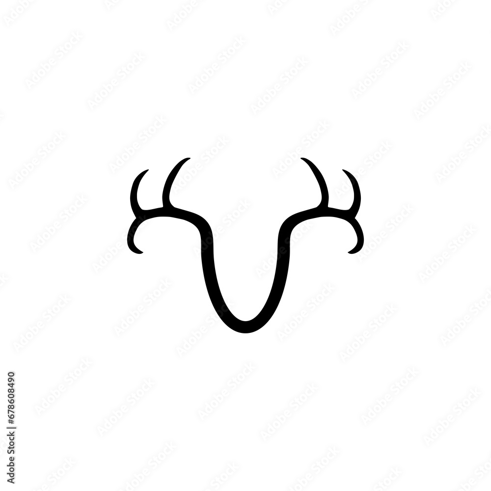 Obraz premium Deer antler shield logo icon isolated on transparent background