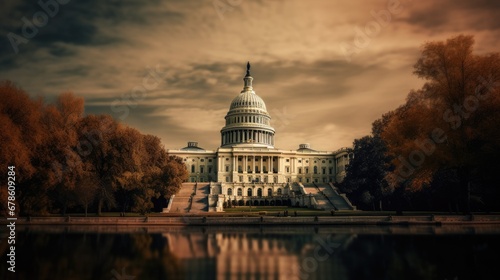 Posterised styled of the Capitol Building.