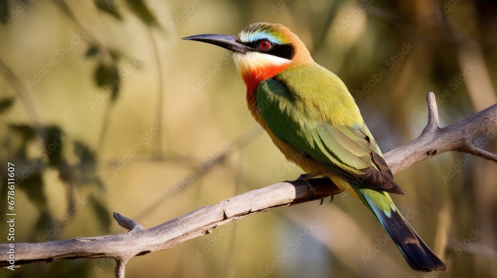 Obraz premium White - fronted bee - eater bird on a branch in lower Zambezi national park.