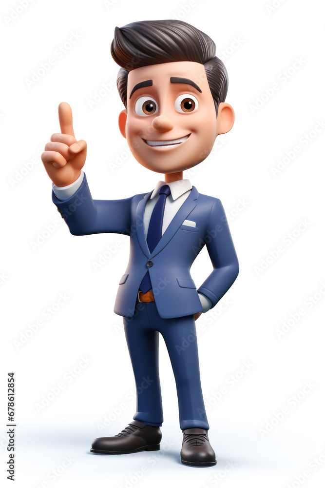 Fototapeta premium Business manager in blue suite with raised finger