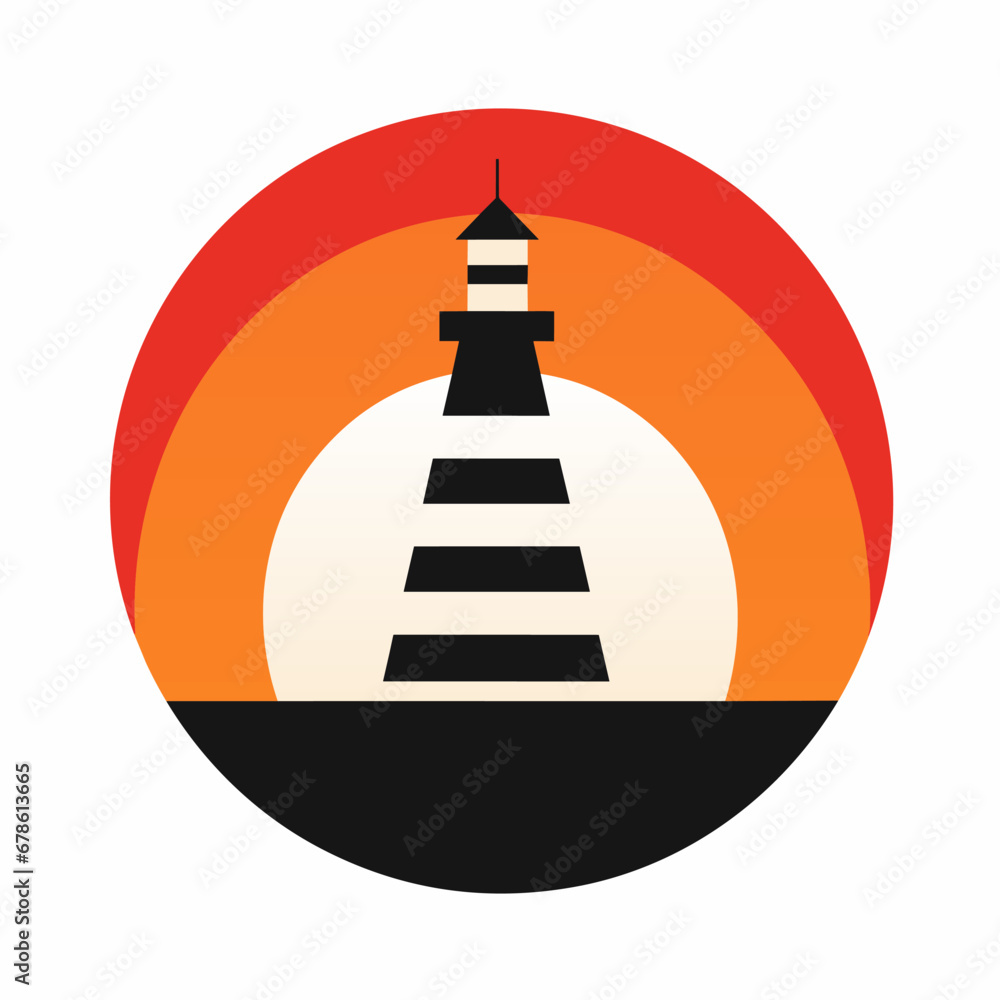 Software engineering service filled colorful logo. Reliability business value. Lighthouse simple illustration. Design element. Created with artificial intelligence. Ai art for corporate branding Software engineering service filled colorful logo. Reliability business value. Lighthouse simple illustration. Design element. Created with artificial intelligence. Ai art for corporate branding