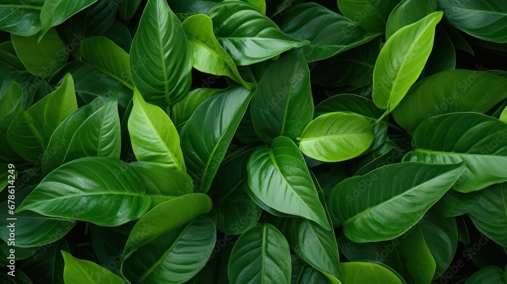 Top view of fresh green leaves, green background, nature background Top view of fresh green leaves, green background, nature background