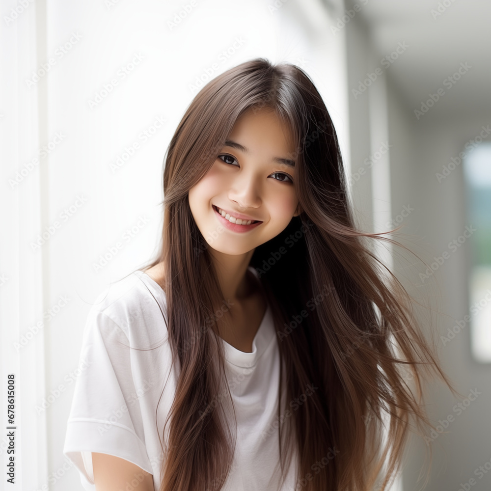10代の微笑む美しい女性 10代の微笑む美しい女性