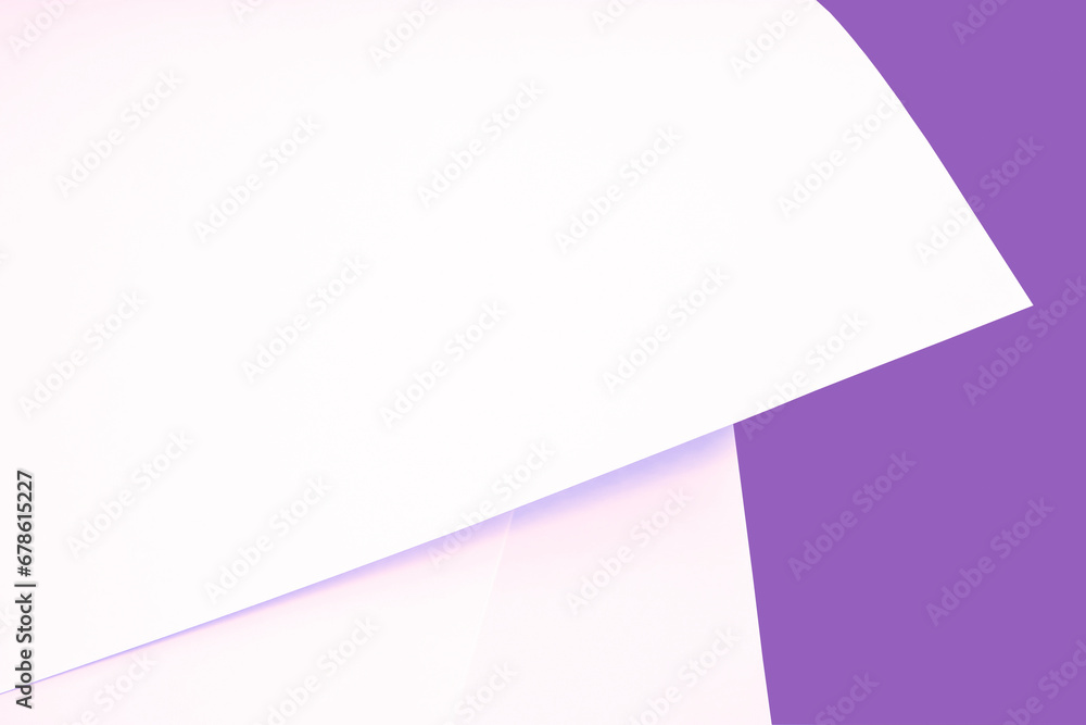 Large sheet of paper on a purple background.