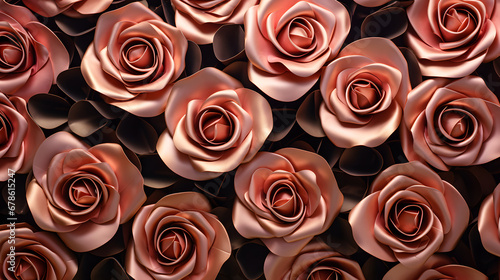 Rose wall gold background texture industrial.. Generative Ai.