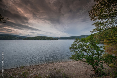 Lake Rursee in the Eifel nature park in western Germany photo