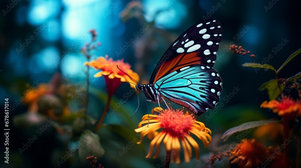 A butterfly delicately sipping nectar from a vibrant flower, a ballet of nature. A butterfly delicately sipping nectar from a vibrant flower, a ballet of nature.