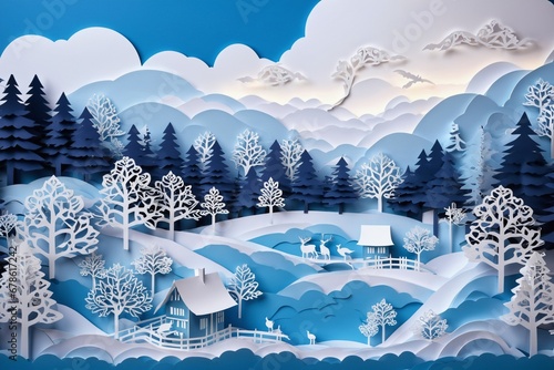 Paper Cuttings Art - Winter Scenery