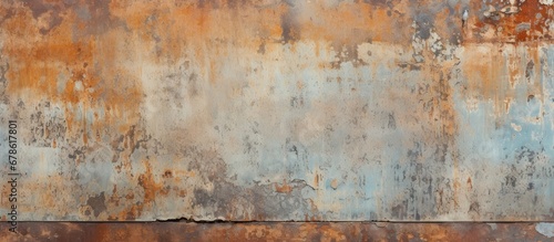 Weathered rusty wall casting shadow