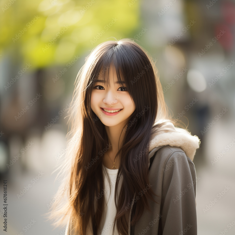 10代の微笑む美しい女性 10代の微笑む美しい女性