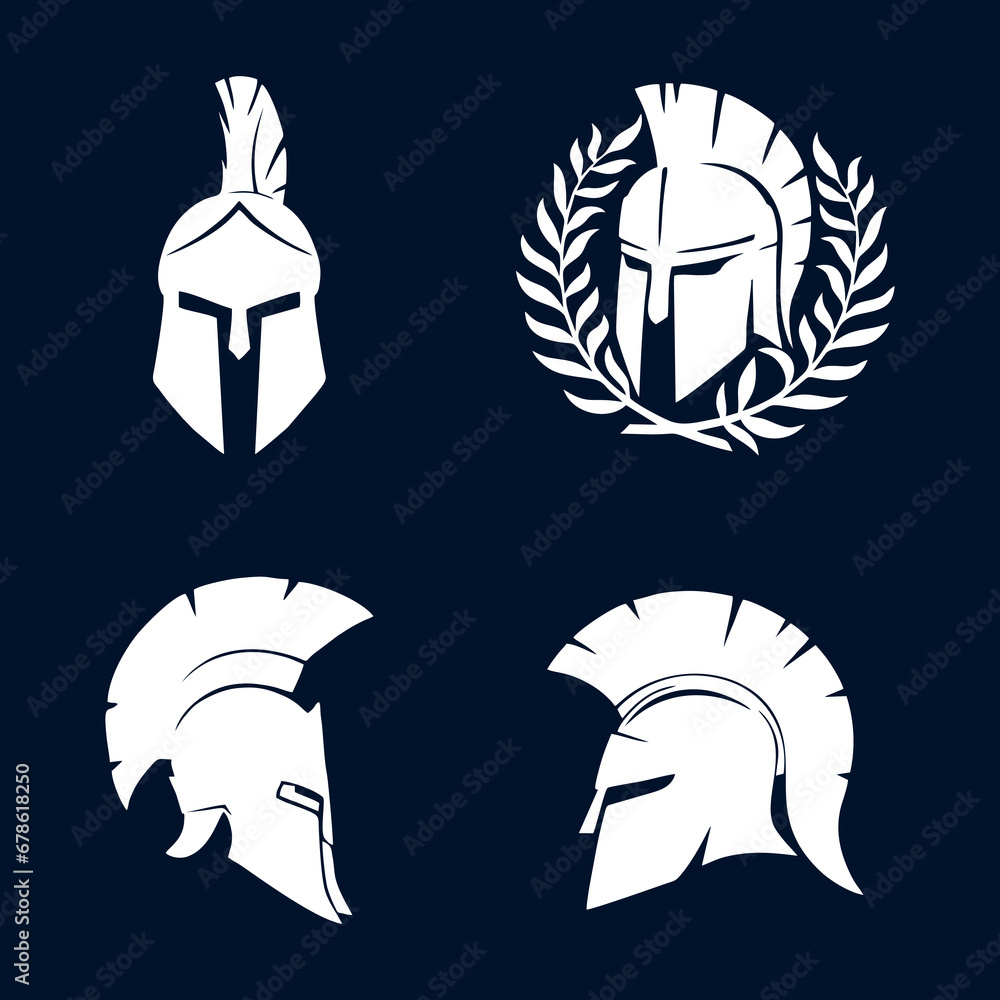Set of Spartan Logo Template Vector, Creative Sparta Logo Vector, Spartan Helmet Logo Set of Spartan Logo Template Vector, Creative Sparta Logo Vector, Spartan Helmet Logo
