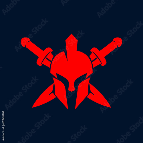 Spartan helmet, warrior gladiator or Roman and Greek soldier shield, vector icon. Trojan centurion armour or Sparta knight and Athena armor mask, Medieval fighter face and head helmet