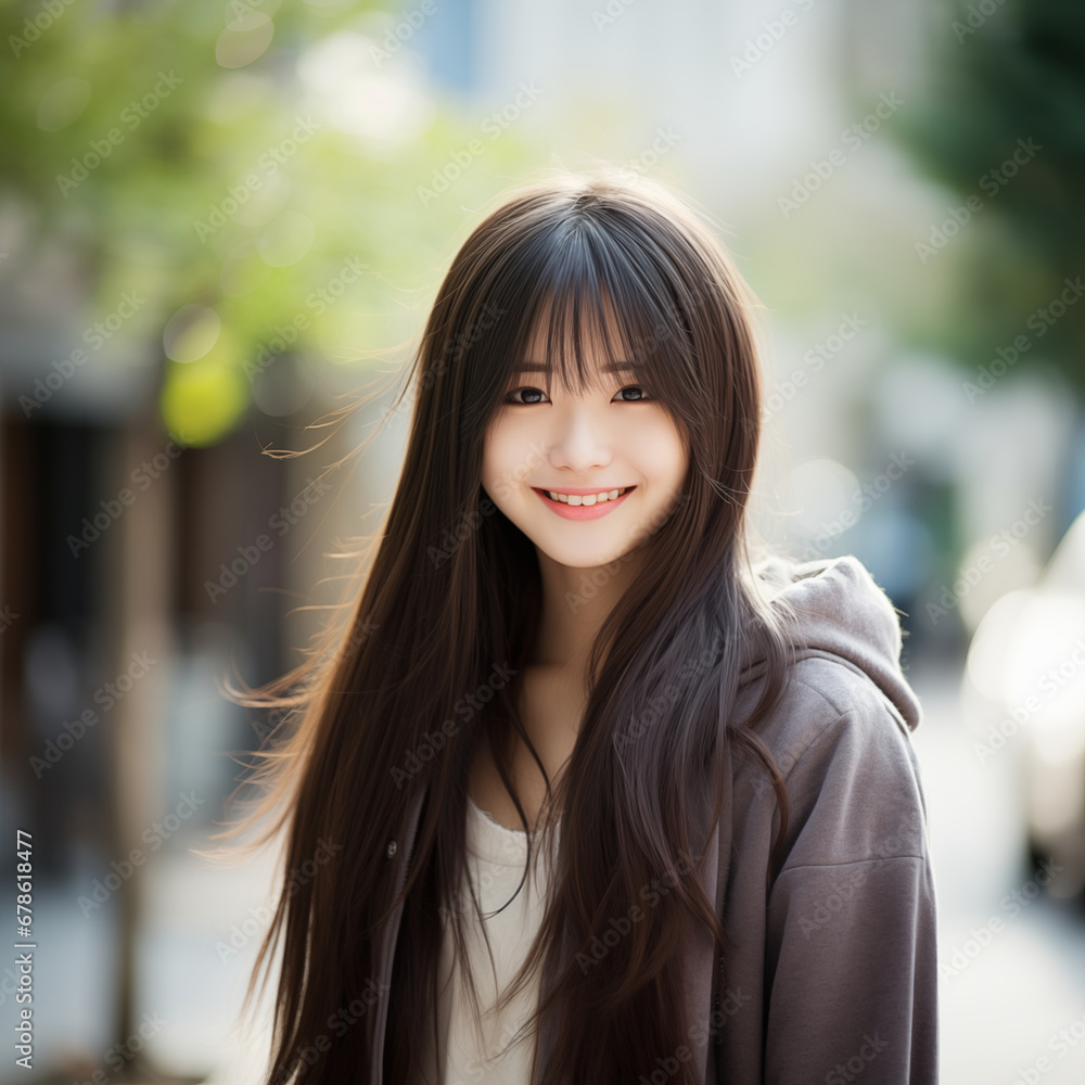 10代の微笑む美しい女性 10代の微笑む美しい女性