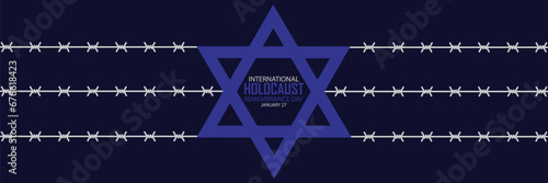 International Holocaust Remembrance Day vector. Star of David . January 27. Important day