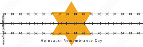 International Holocaust Remembrance Day vector. Star of David . January 27. Important day