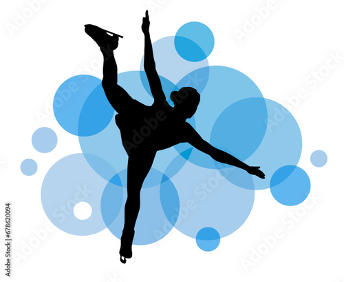 Figure skating sport graphic for use as a template for flyer or for use in web design.