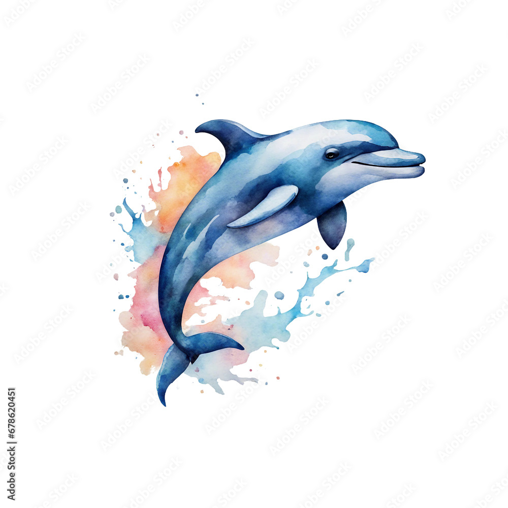 Fototapeta premium watercolour dolphin