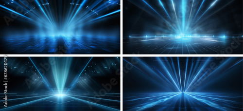 ray spotlight stage disco fractal shine neon perspective glowing show futuristic smoke club fog 