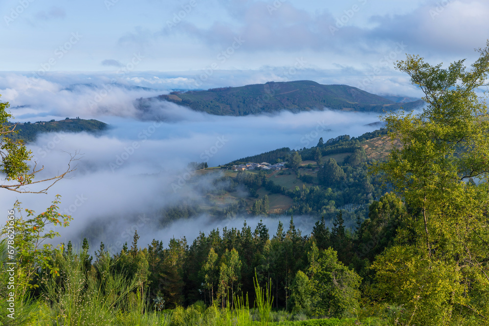 View of Galicia mountain landscape