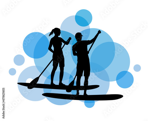 Paddleboard graphic for use as a template for flyer or for use in web design.