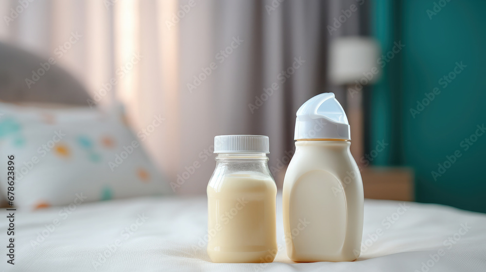 baby bottle, pacifier, milk, baby formula, food, children's room on the background, childhood, newborn, feeding, kid, child, home, comfort, health, birth baby bottle, pacifier, milk, baby formula, food, children's room on the background, childhood, newborn, feeding, kid, child, home, comfort, health, birth