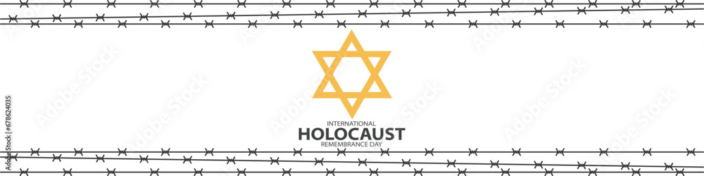 Fototapeta premium International Holocaust Remembrance Day vector. Star of David . January 27. Important day