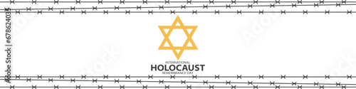 International Holocaust Remembrance Day vector. Star of David . January 27. Important day